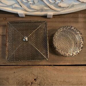 2 Vintage Metal Decorative Boxes~trinket box~Jewelry~farmhouse~Granny core